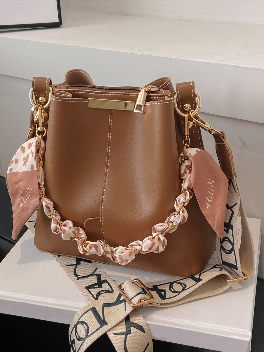 Twilly Scarf Decor Bucket Bag