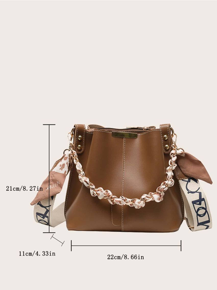 Twilly Scarf Decor Bucket Bag