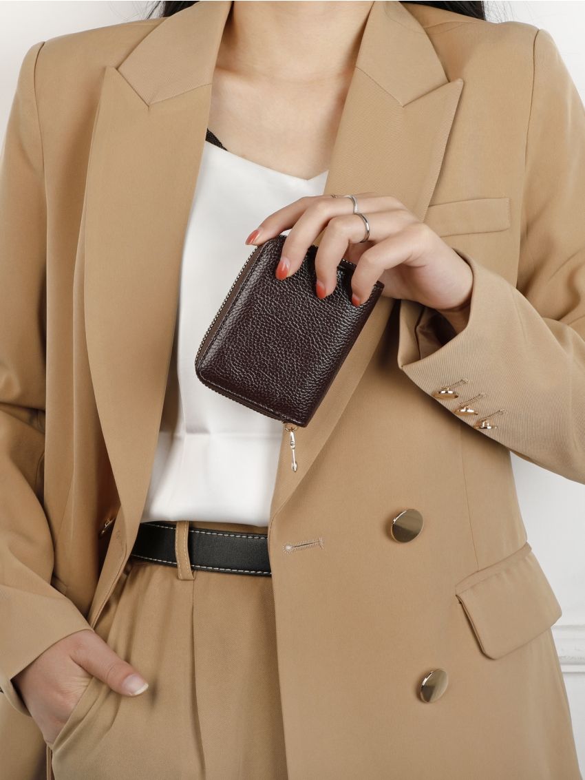 Textured Zip Around Card Holder