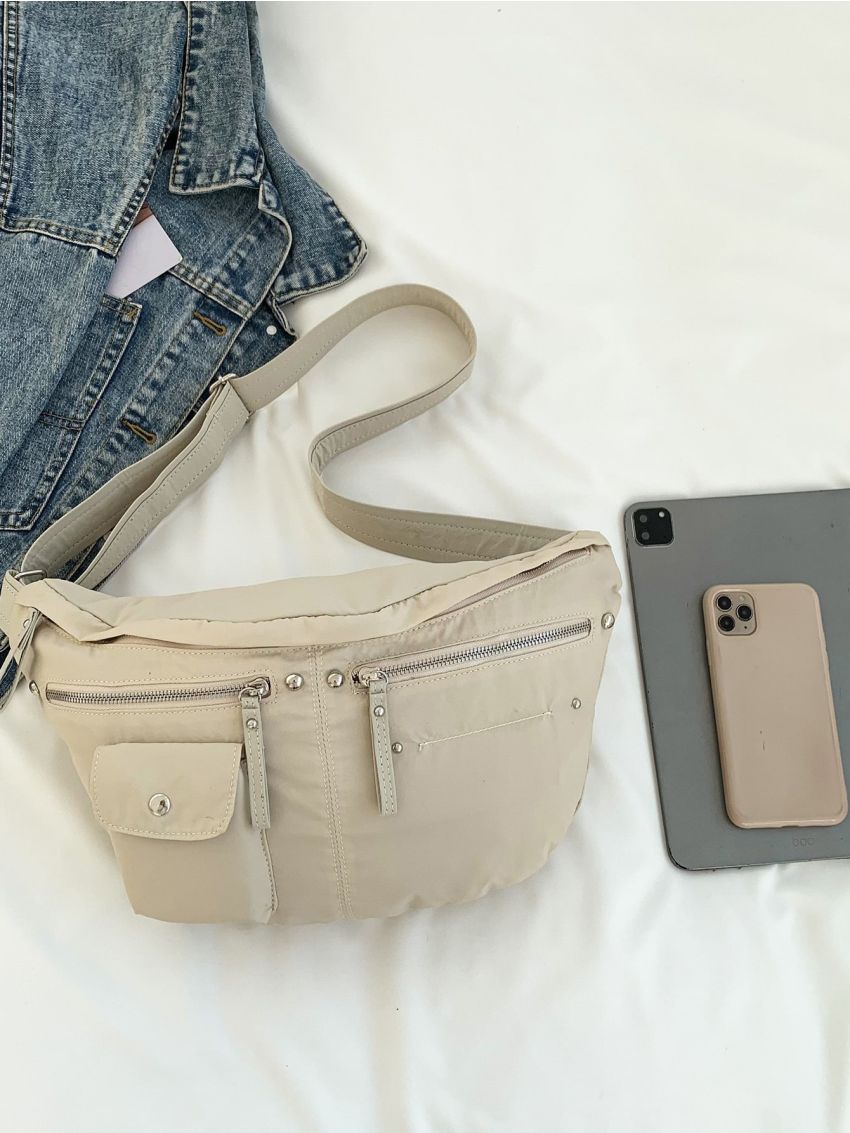Oversized Hobo Bag Pocket Front Casual For Daily Life
