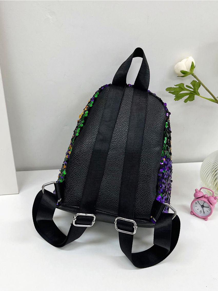 Mini Classic Backpack Sequin Decor Glamorous For Daily Life