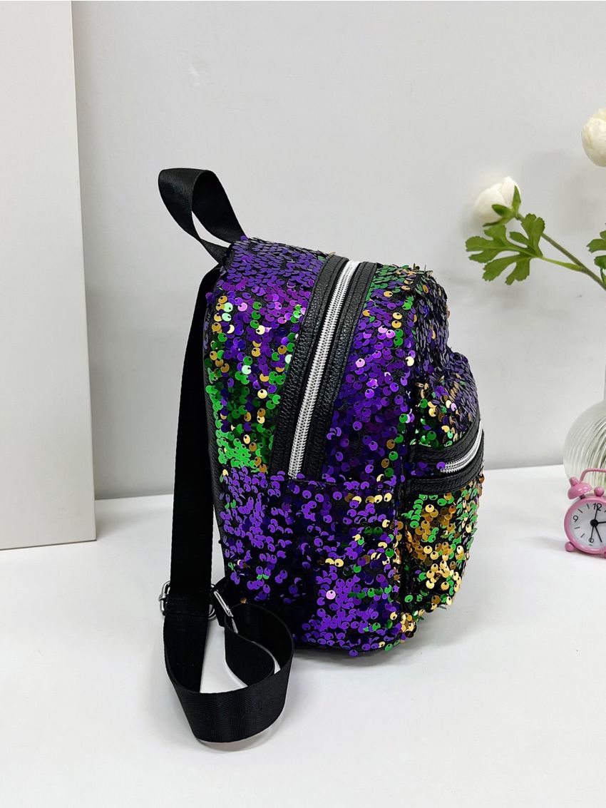 Mini Classic Backpack Sequin Decor Glamorous For Daily Life