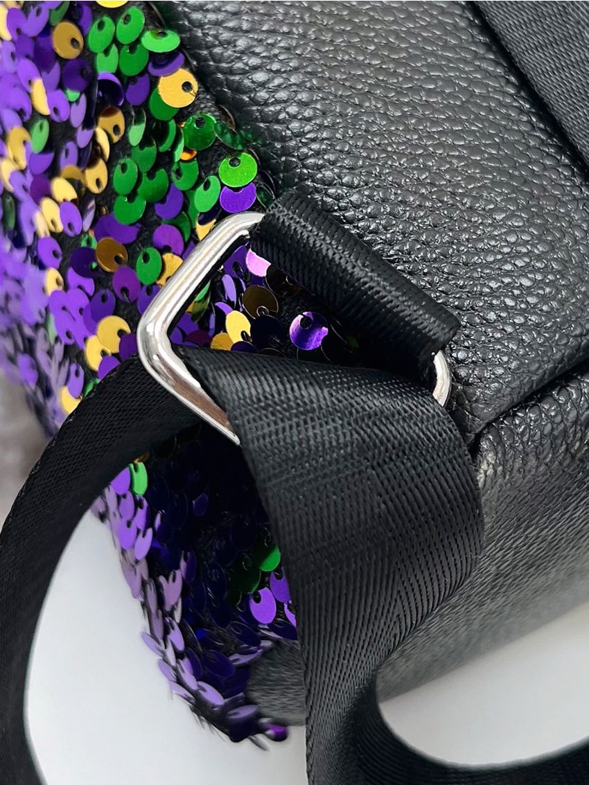 Mini Classic Backpack Sequin Decor Glamorous For Daily Life