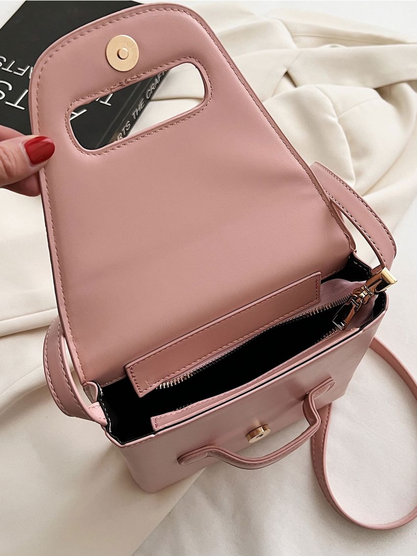 Mini Square Bag Letter Detail PU For Daily Life