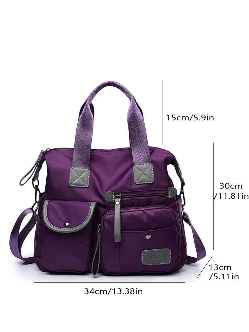 Women Shoulder Bag Nylon Handbags Waterproof Crossbody Bag Large Capacity Multi-Functional Tote Travel Versatile Waterproof Nylon Hand Bag, Women's Multi Pockets Shoulder Crossbody Purse For Travel