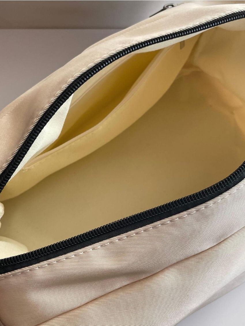 Medium Square Bag Letter Patch Decor Braided Rope Decor