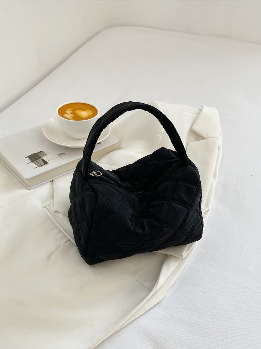 Mini Hobo Bag Quilted Pattern Minimalist