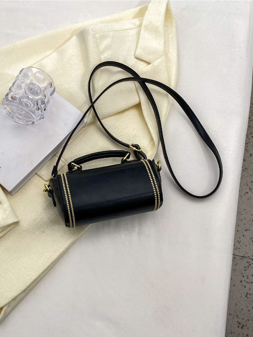 Twist Lock Bucket Bag Mini Top Handle Black