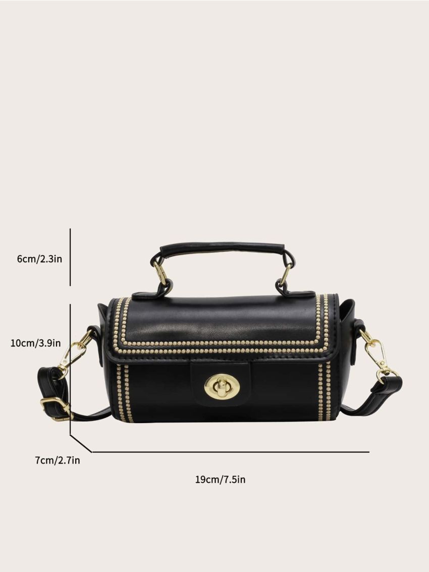 Twist Lock Bucket Bag Mini Top Handle Black