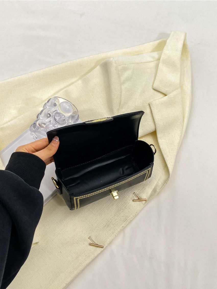 Twist Lock Bucket Bag Mini Top Handle Black