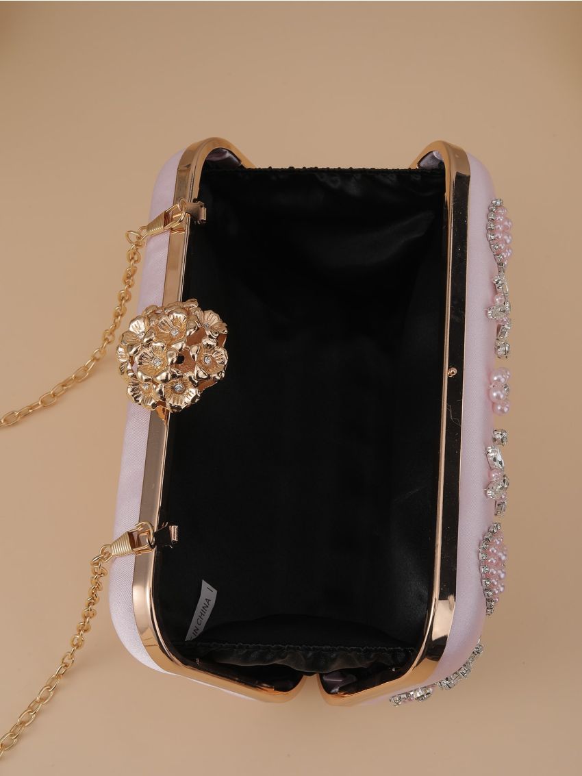 Rhinestone Decor Box Bag For Party Prom