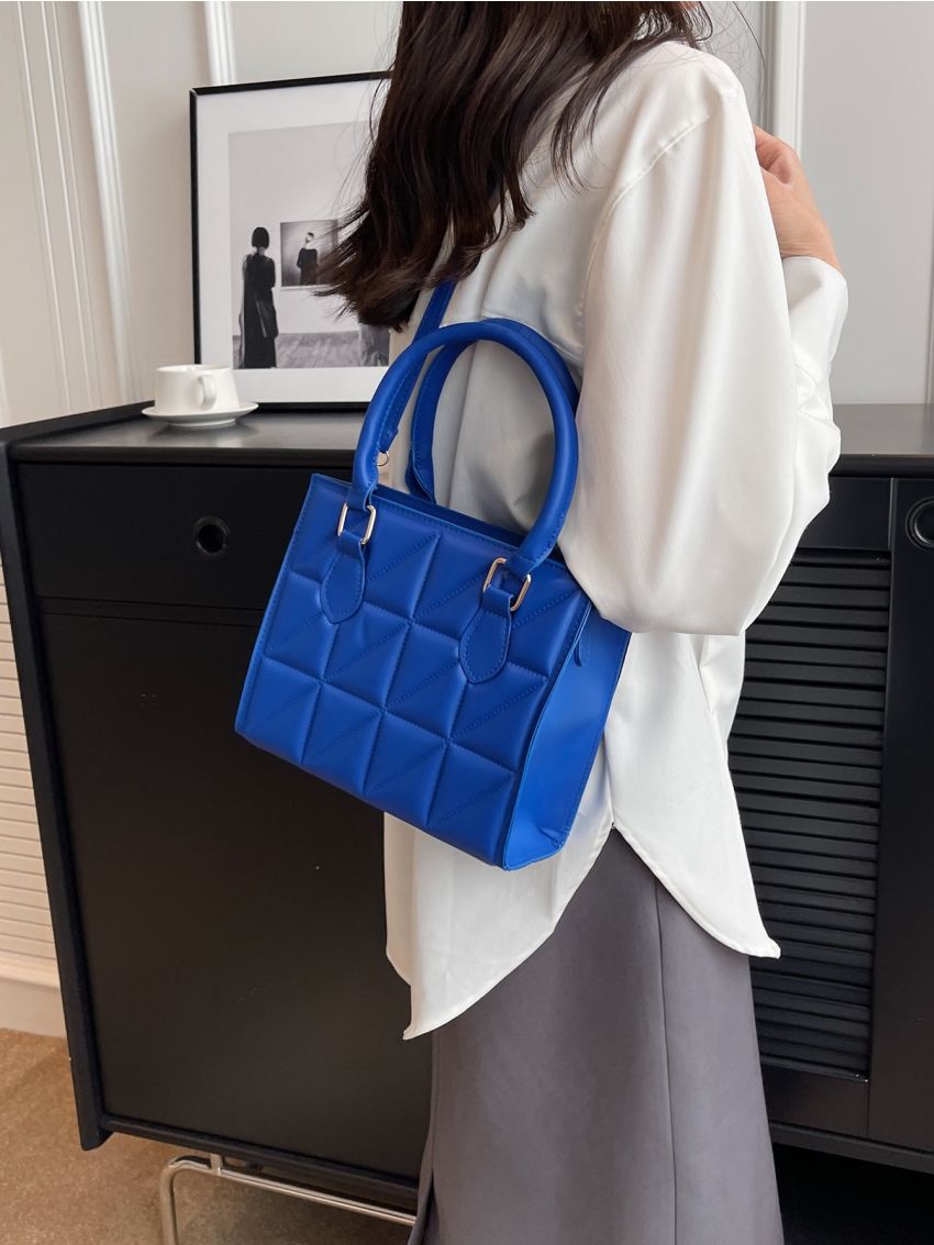 Small Square Bag Quilted Pattern Minimalist