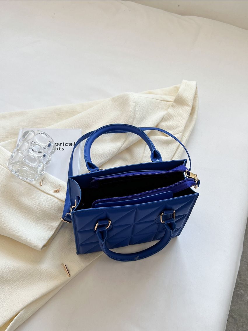 Small Square Bag Quilted Pattern Minimalist