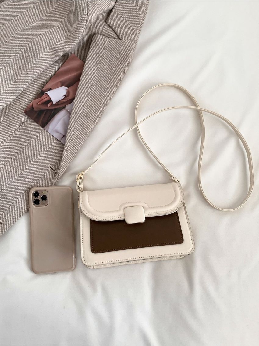 Mini Colorblock Square Bag With Adjustable Strap