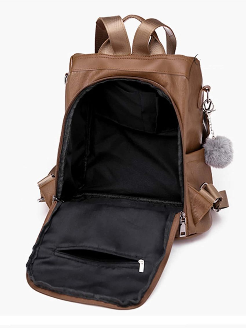 Luxury Designer Fashion Tassel Women's Backpack High Quality PU Leather Ladies Bag Anti-theft Design