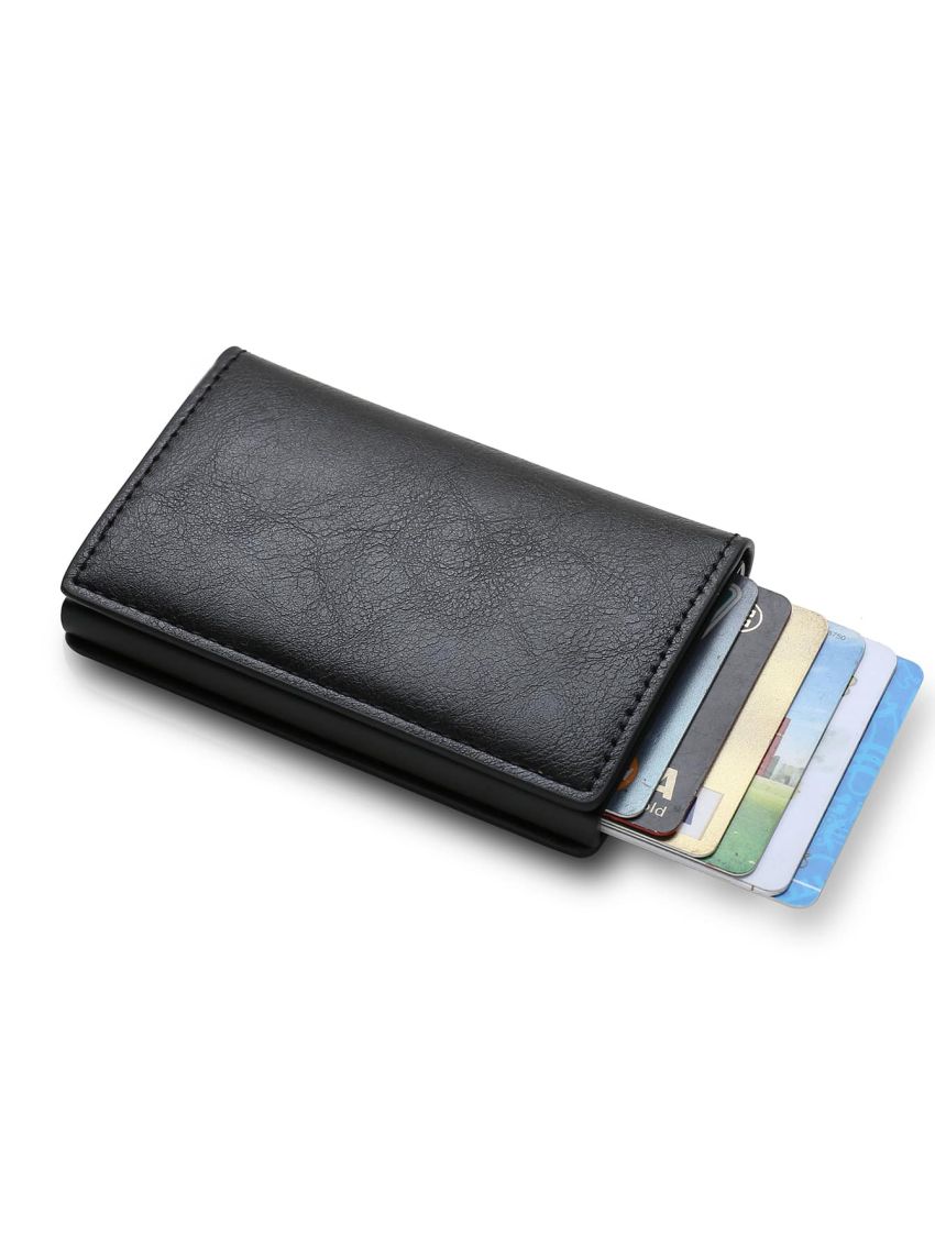 Carbon Fiber Card Holder Wallet Men Brand RFID Black Magic Tri-fold Slim Mini Wallet Small Money Bag Male Purse