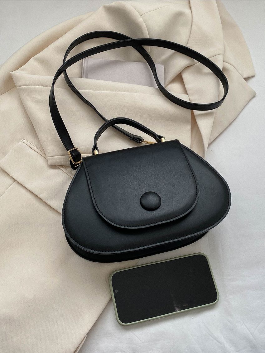 Small Flap Novelty Bag Button Decor PU