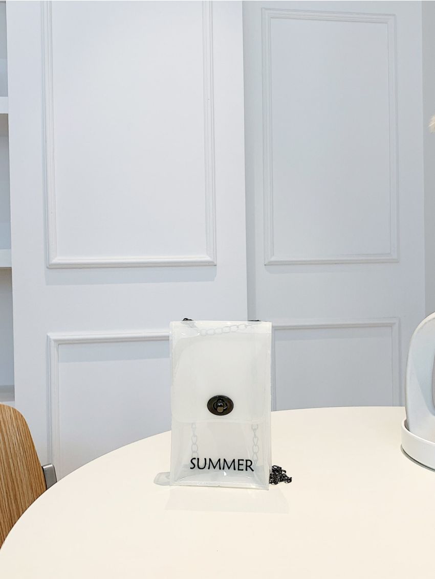 Letter Print Phone Wallet Chain Strap