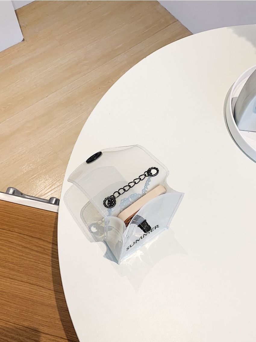 Letter Print Phone Wallet Chain Strap