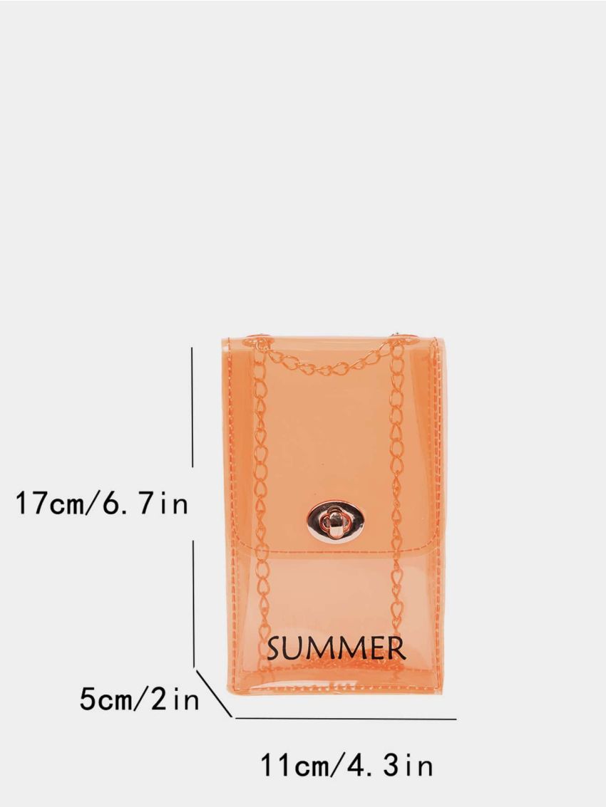 Mini Square Bag Letter Pattern Chain Strap Turn Lock For Summer