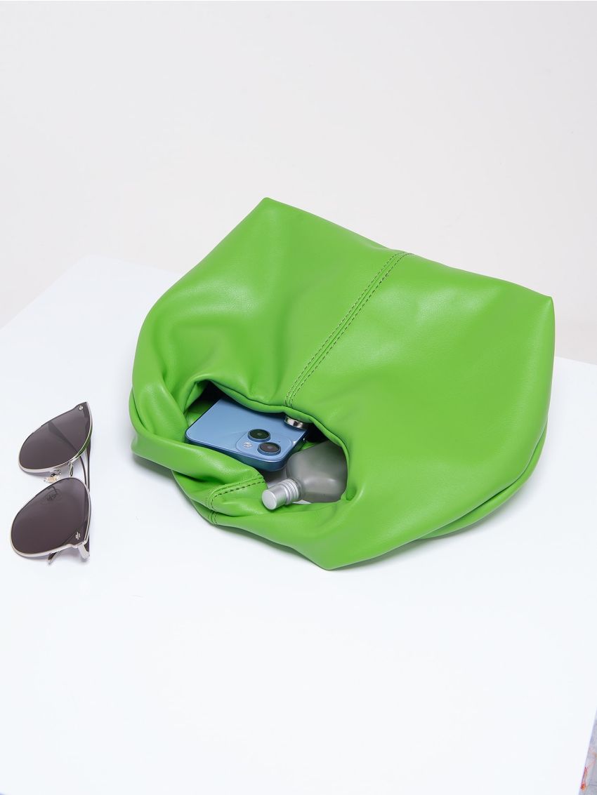 Medium Hobo Bag Green Fashionable Top Handle For Daily