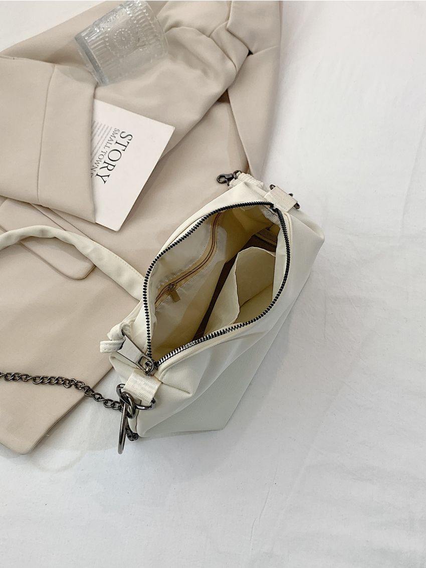 Chain Decor Satchel Bag Polyester For Daily Life