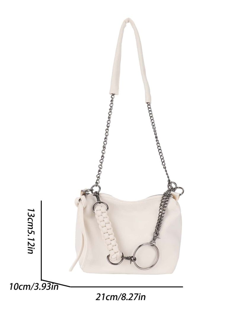 Chain Decor Satchel Bag Polyester For Daily Life