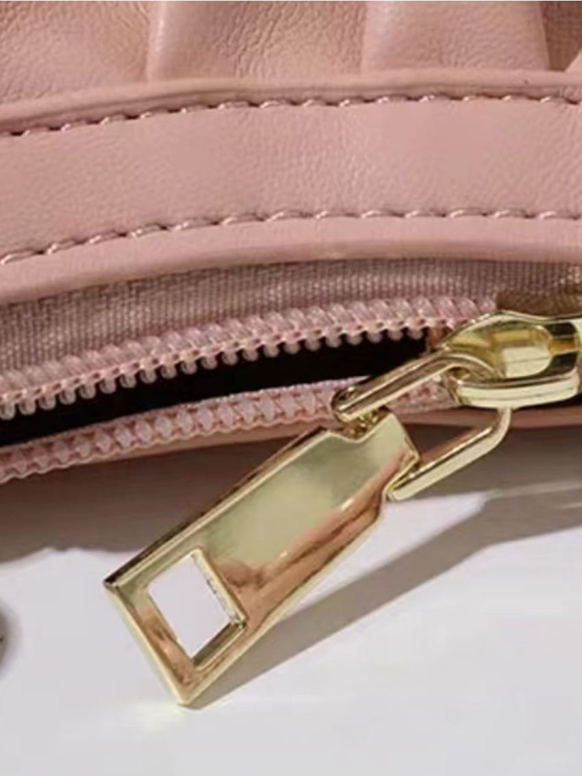 Mini Ruched Bag Pink PU