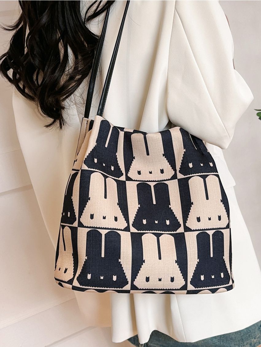 Medium Square Bag Cartoon Rabbit Graphic PU