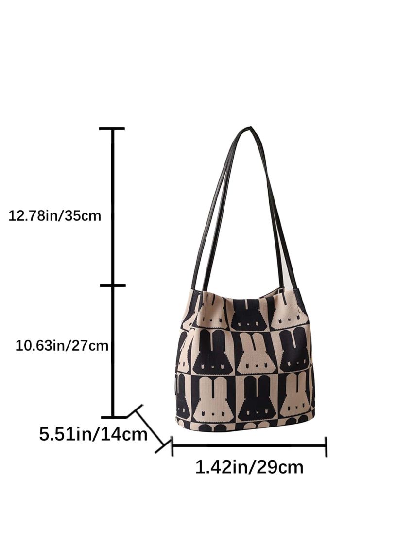 Medium Square Bag Cartoon Rabbit Graphic PU