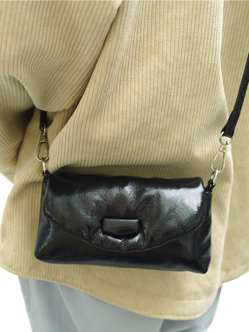 Mini Flap Square Bag Minimalist Black