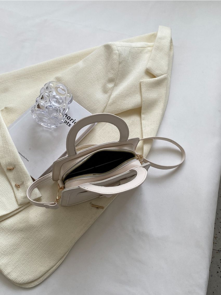 Mini Square Bag Crocodile Embossed Double Handle