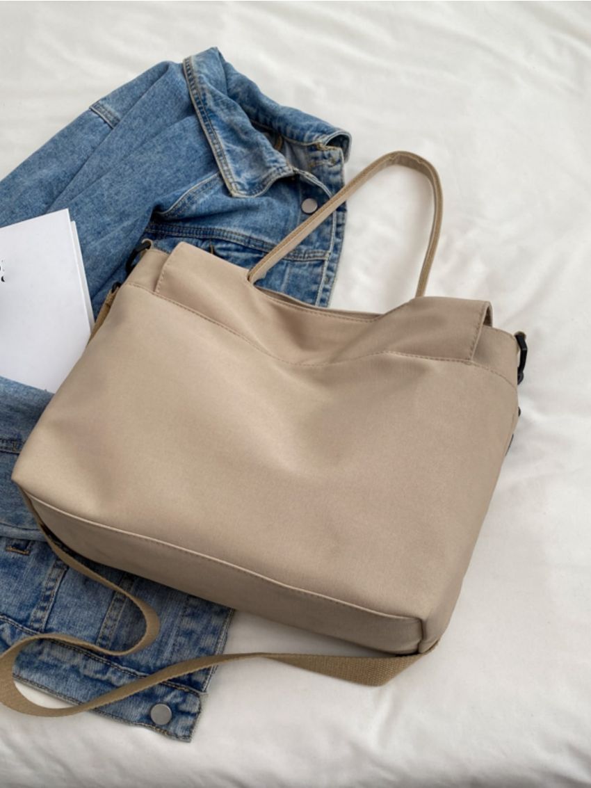 Minimalist Messenger Bag Large Capacity Flap Khaki