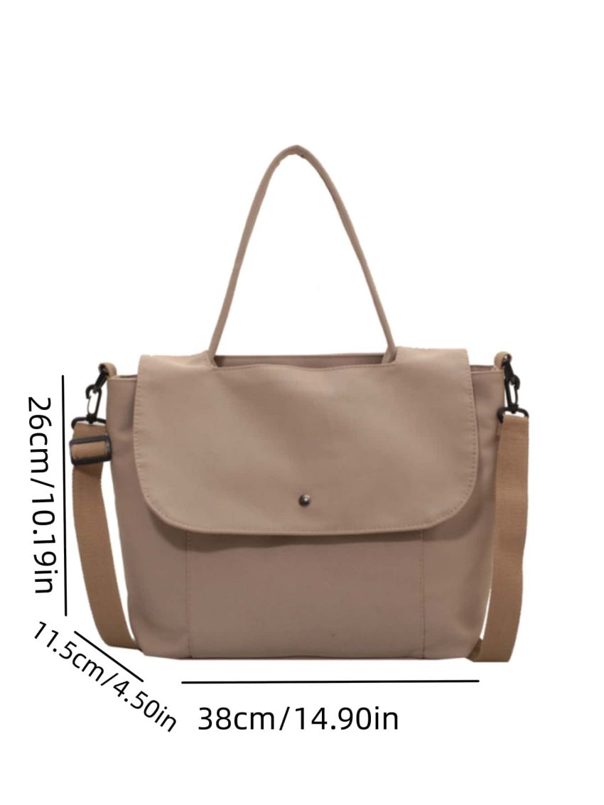 Minimalist Messenger Bag Large Capacity Flap Khaki