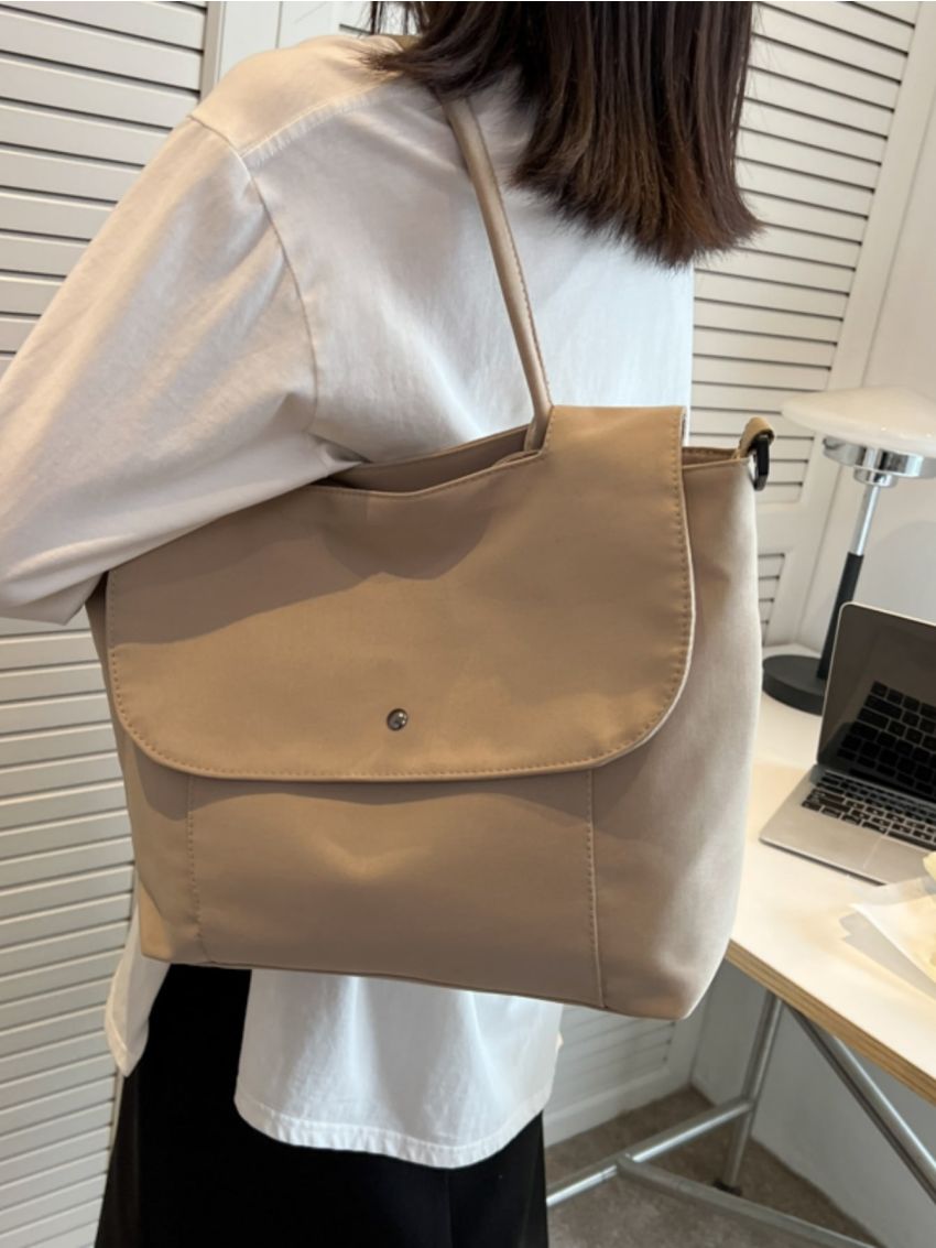 Minimalist Messenger Bag Large Capacity Flap Khaki