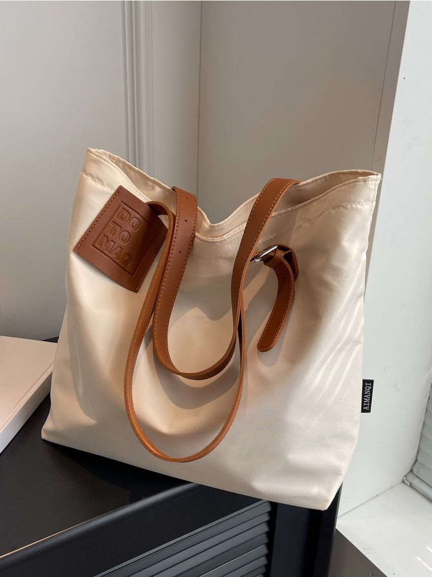 Letter Graphic Shoulder Tote Bag Large Capacity