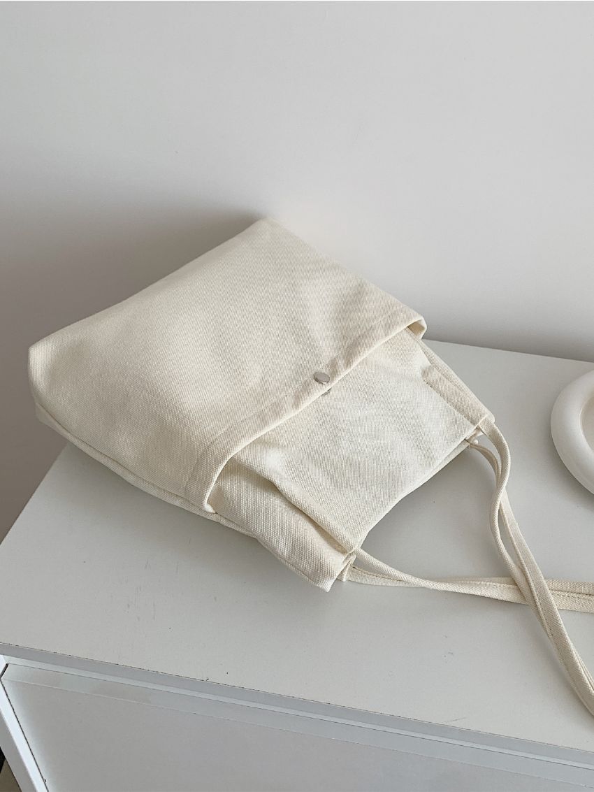 Medium Square Bag Beige Pocket Front For Daily