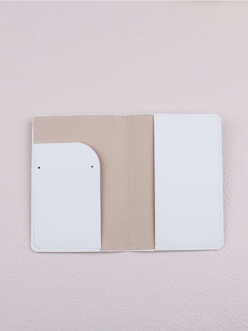 White Passport Case Letter & Airplane Pattern