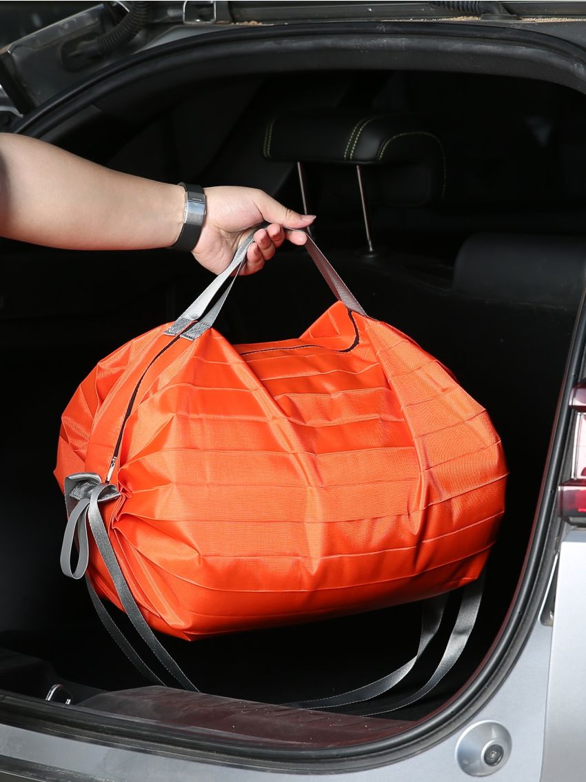 Orange Shoulder Tote Bag Large Capacity Foldable For Travel