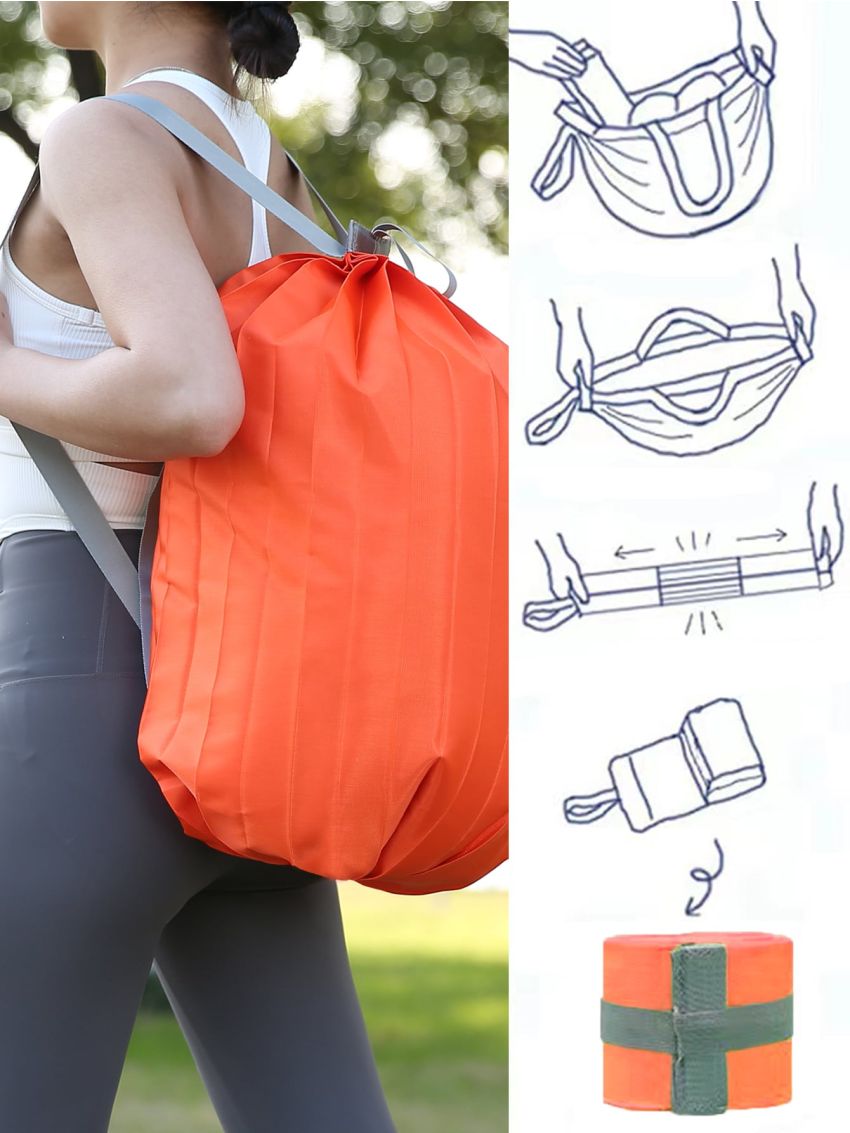 Orange Shoulder Tote Bag Large Capacity Foldable For Travel