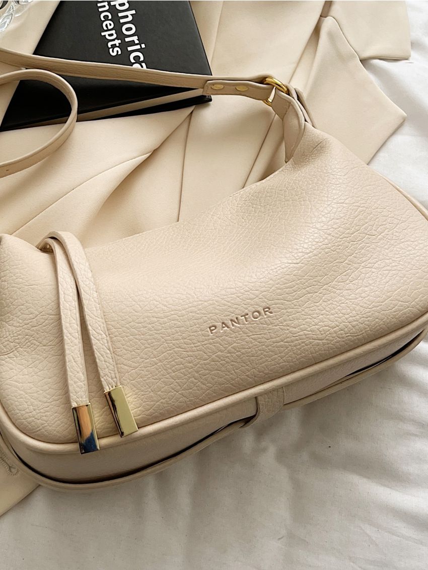 Litchi Embossed Hobo Bag PU For Daily Life