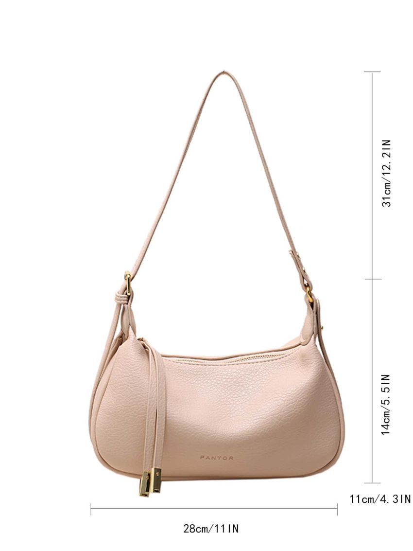 Litchi Embossed Hobo Bag PU For Daily Life
