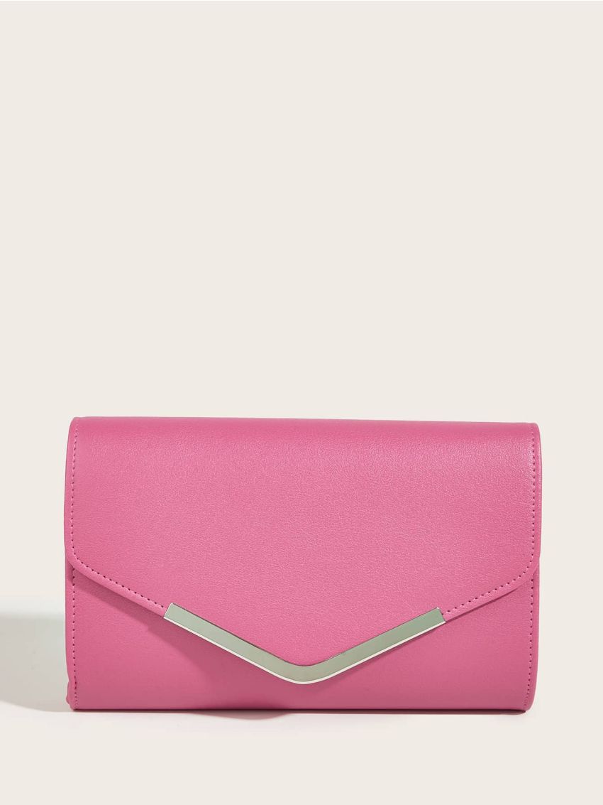 Neon Pink Chain Flap Square Bag