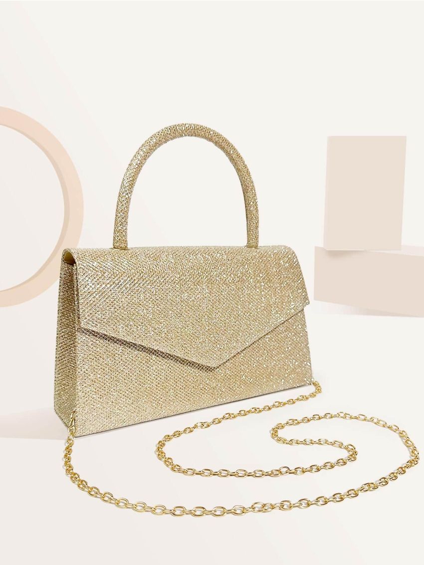 Glitter Square Bag Top Handle For Party Prom Wedding