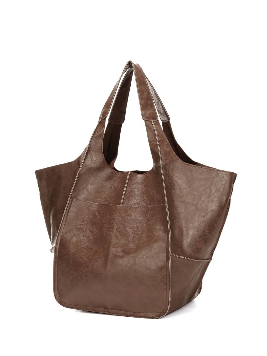 Vintage Design Shoulder Tote Bag Double Handle for Women