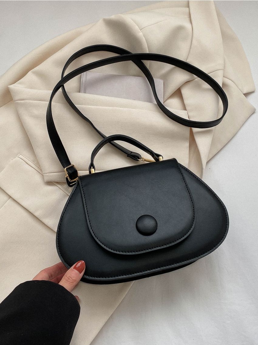 Small Flap Novelty Bag Button Decor PU