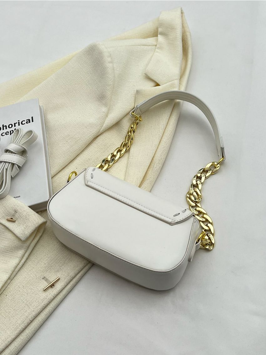 Letter Graphic Saddle Bag Stitch Detail Small