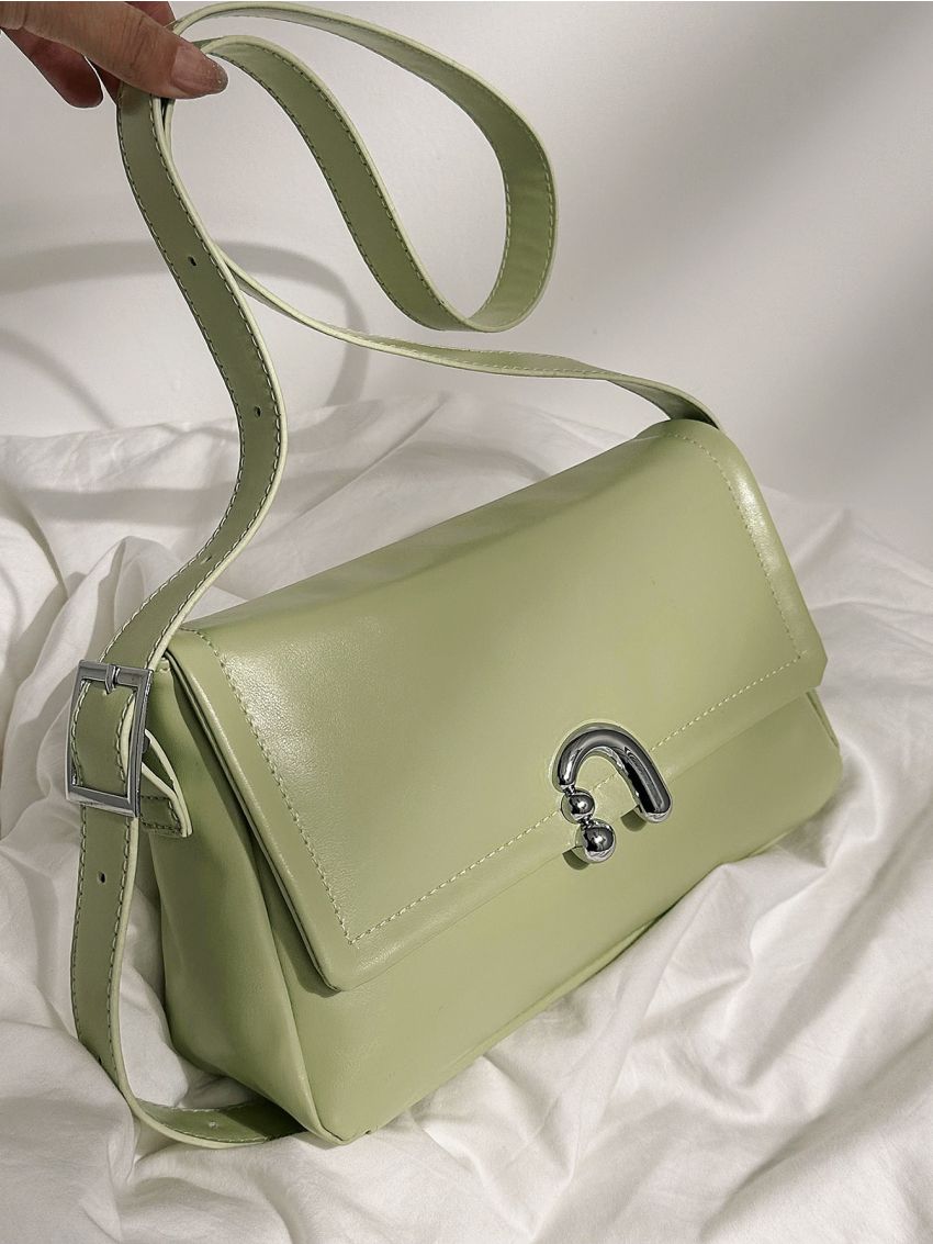 Minimalist Square Bag Medium Metal Decor Flap