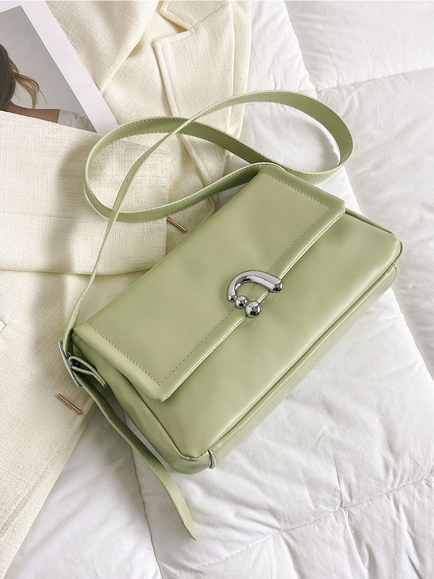 Minimalist Square Bag Medium Metal Decor Flap