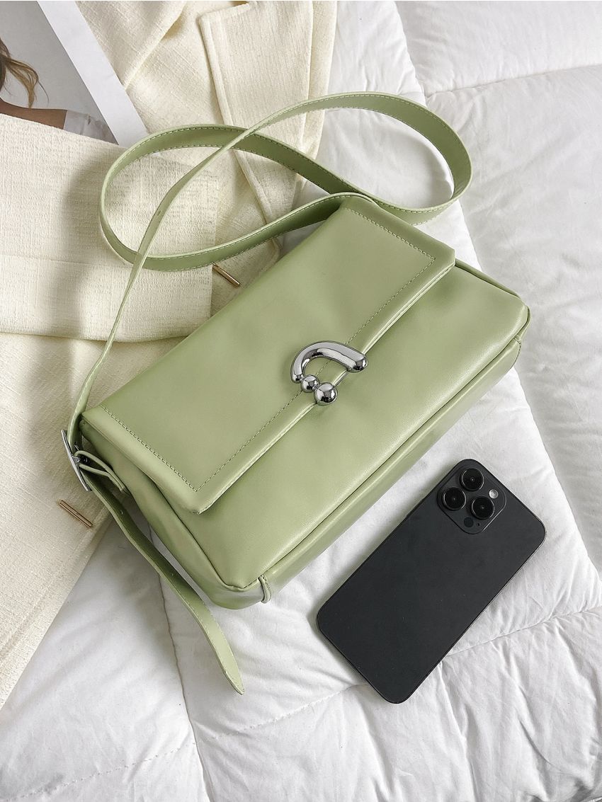 Minimalist Square Bag Medium Metal Decor Flap